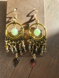 Image 5 of Peridot & Green Garnet Chandelier Earrings