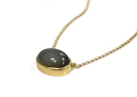 Image 2 of Gray Moonstone Necklace 18k Bezel set