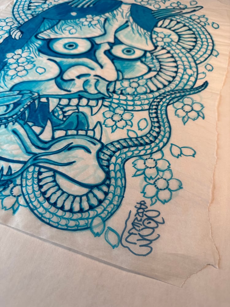 Image of Large Hannya & snake sketch 2023