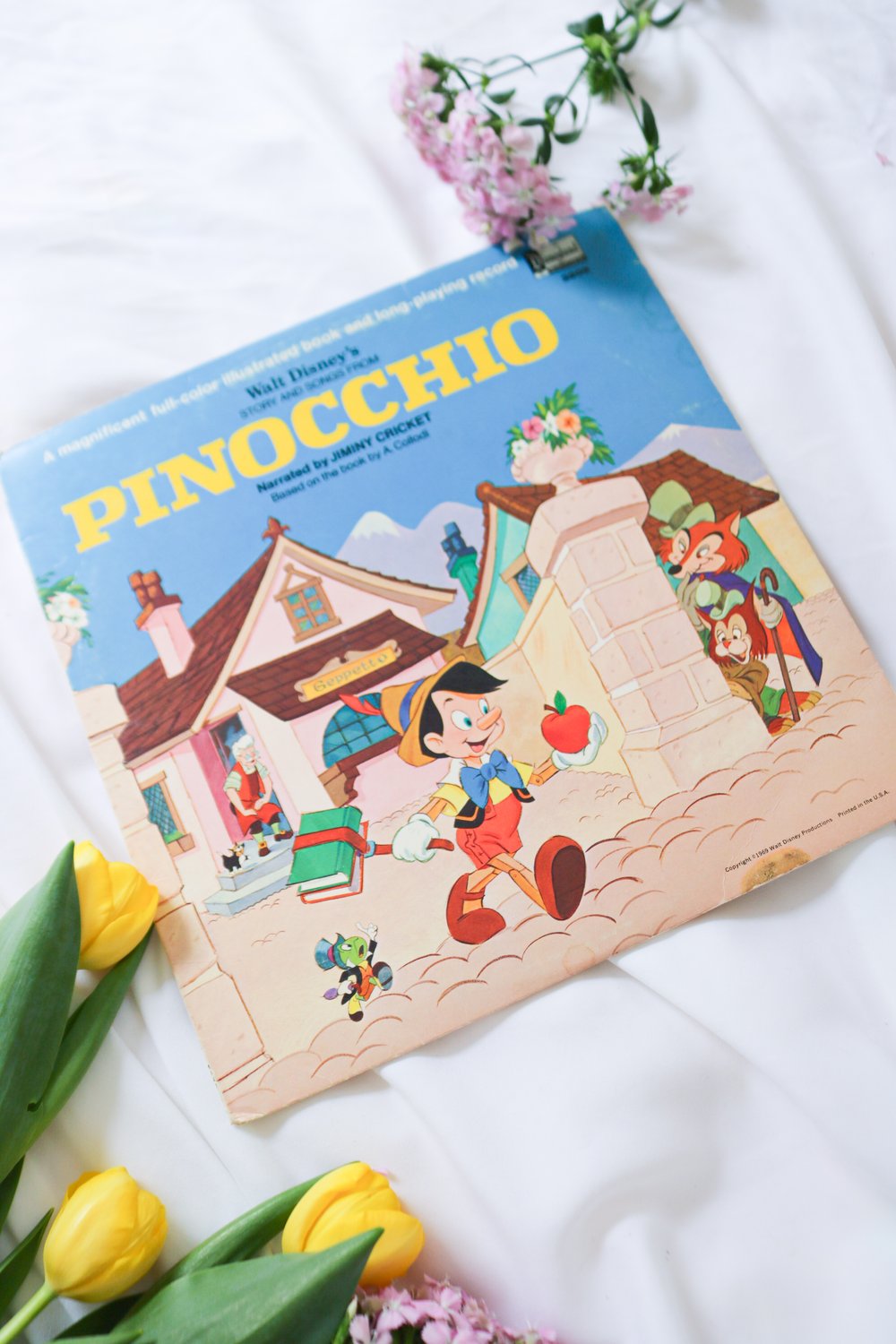 Vintage 1969 Story and Songs from Pinocchio Record with Book