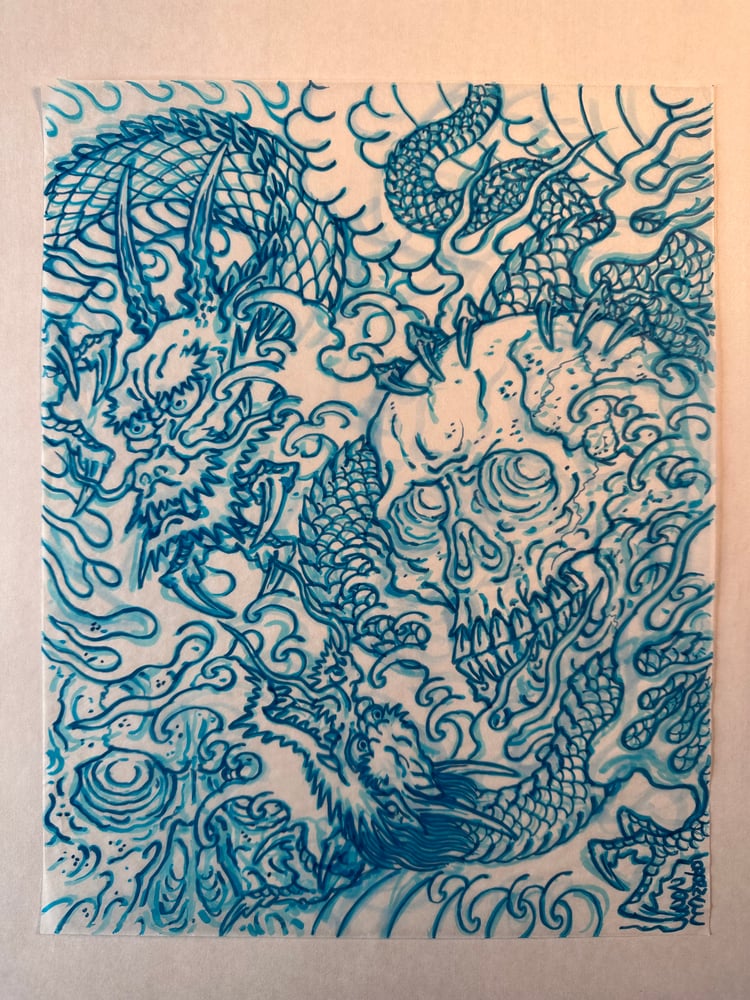 Image of Blue marker sketch 2. 2023