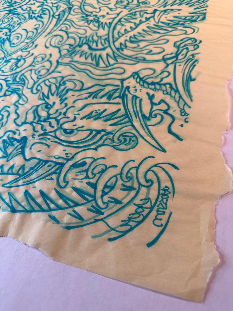 Image of Blue marker sketch 3. 2023