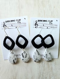 Black and White Flower Dangles