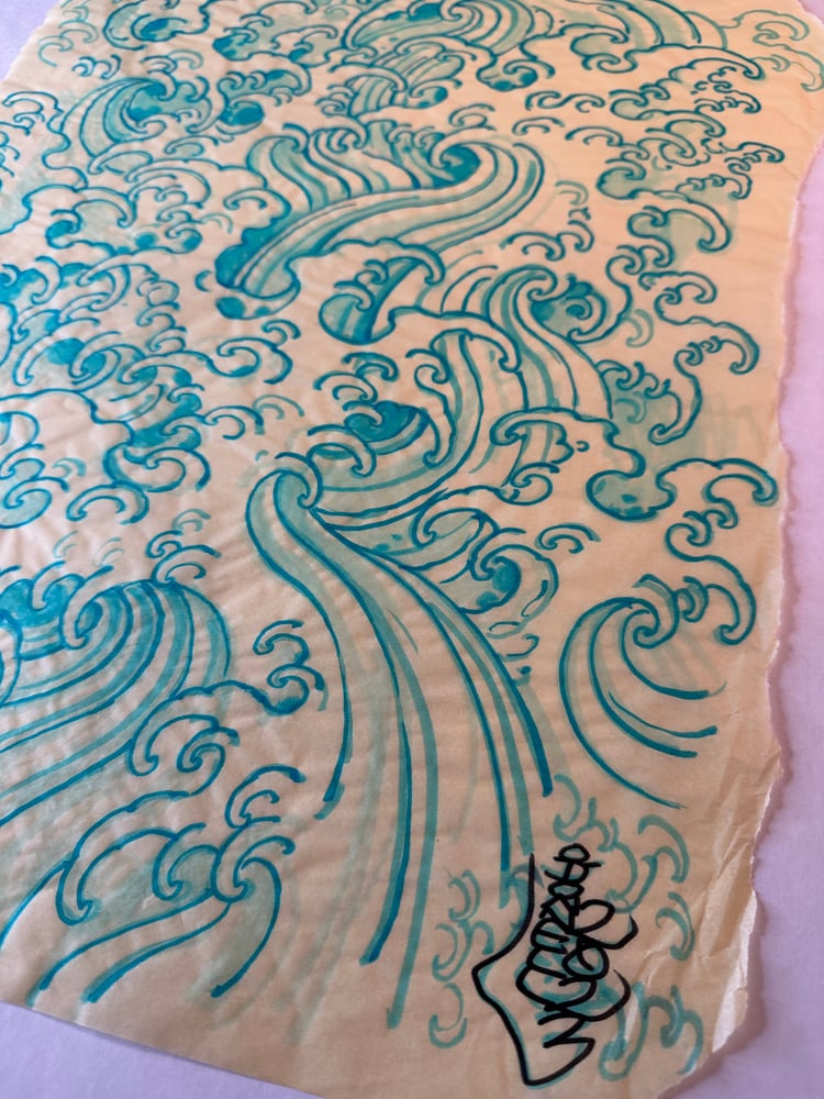 Image of Blue marker water sketch 2023