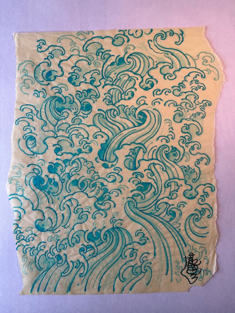 Image of Blue marker water sketch 2023
