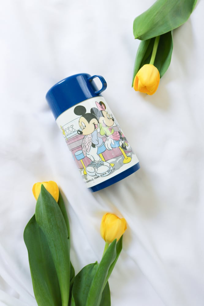 Image of 90s Aladdin Micky and Minnie Lunch Box Thermos