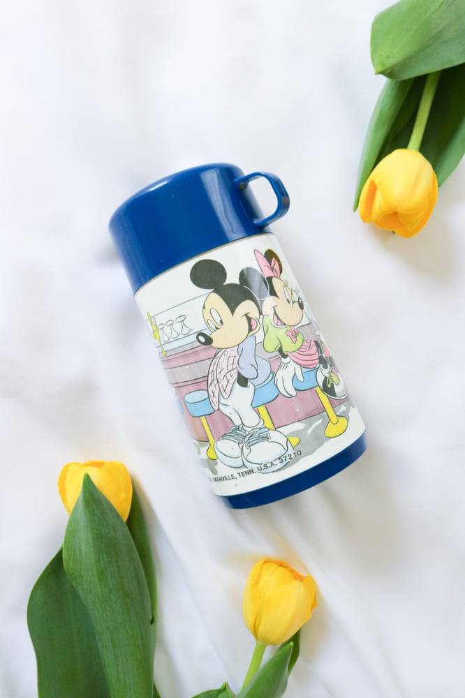 Image of 90s Aladdin Micky and Minnie Lunch Box Thermos