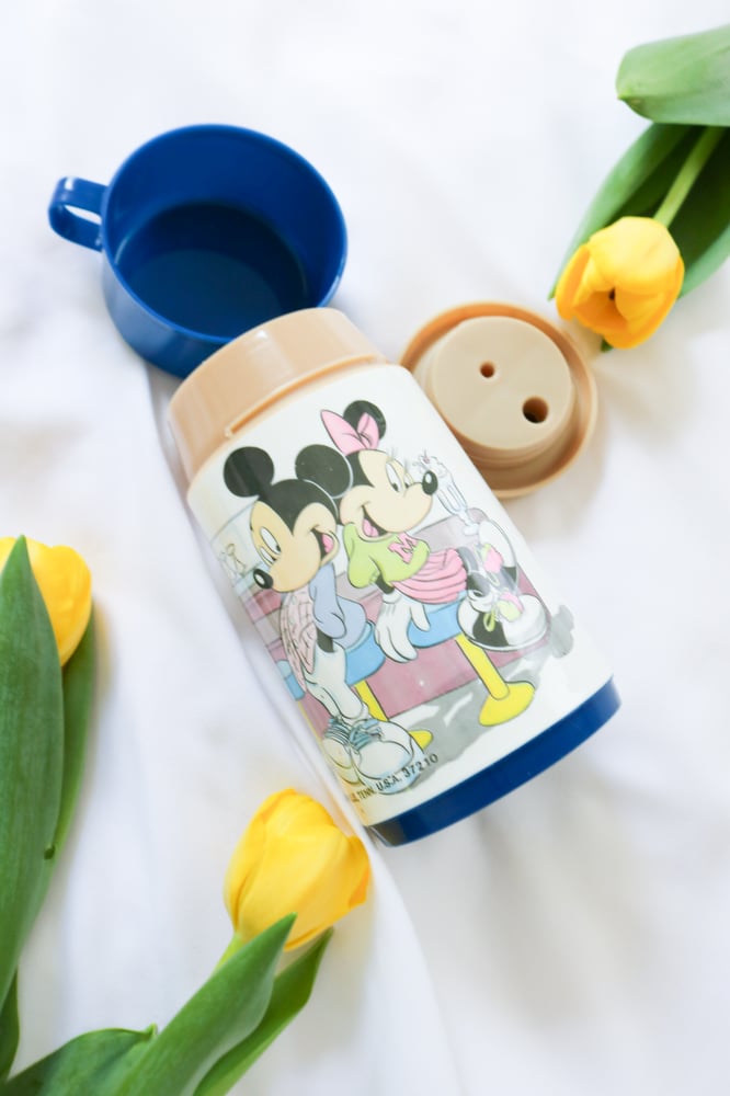 Image of 90s Aladdin Micky and Minnie Lunch Box Thermos