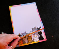 Image 2 of Handmade Funny Cats Notepad, notes, to do, gift, animals, pad