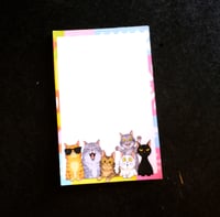 Image 1 of Handmade Funny Cats Notepad, notes, to do, gift, animals, pad