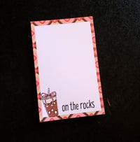 Image 1 of Handmade Iced Coffee Notepad, fun, bow, pad, gift, notes