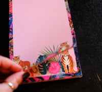 Image 2 of Handmade Tiger and Pink Notepad, notes, pad, paper, gift