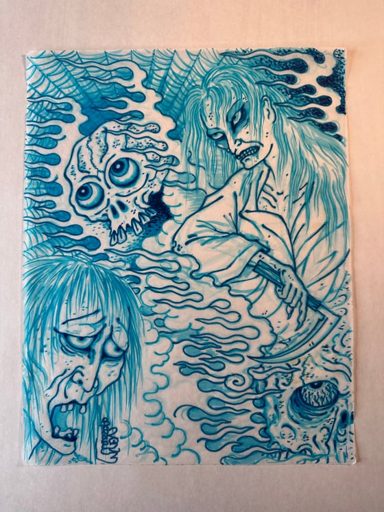 Image of Blue ghosts marker sketch 2023