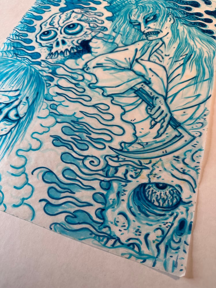 Image of Blue ghosts marker sketch 2023