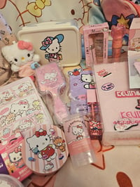 Image 3 of Hello Kitty Pink Leather Backpack Purse Bundle 