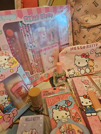 Image 4 of Hello Kitty Pink Leather Backpack Purse Bundle 