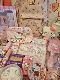 Image 5 of Hello Kitty Pink Leather Backpack Purse Bundle 