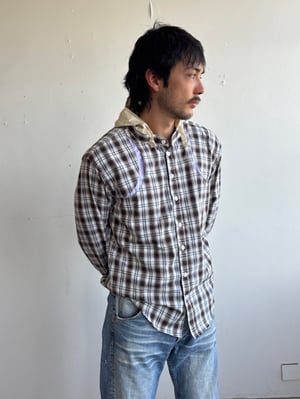 Hooded Shopper Shirt Plaid Large