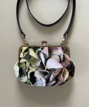 Image of Hydrangea, velvet clutch bag with optional strap