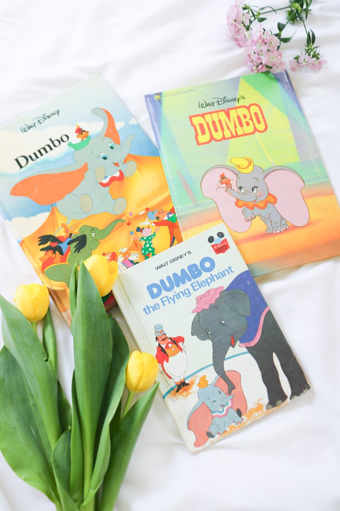 Vintage Disney Dumbo Coffee Table Book Bundle - Set of 3