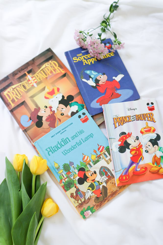 Image of Vintage Disney Mickey Mouse Coffee Table Book Bundle - Set of 4