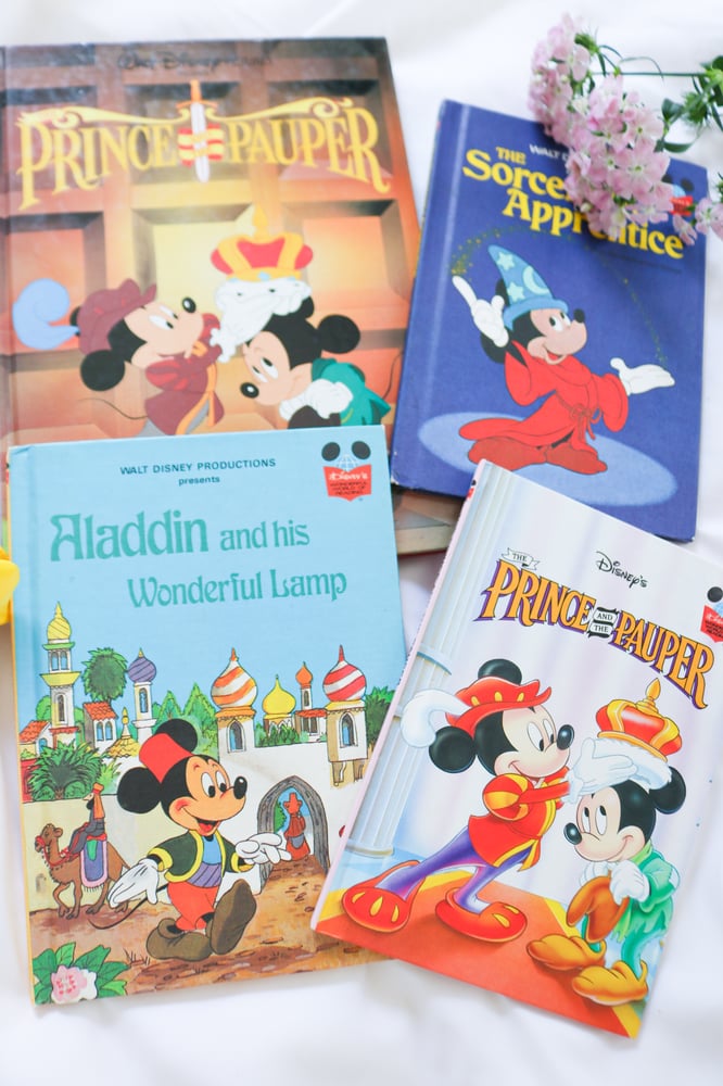 Image of Vintage Disney Mickey Mouse Coffee Table Book Bundle - Set of 4