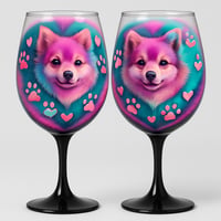 Image 1 of COSMIC PUP DECORITIVE WINE GLASSES