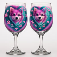 Image 2 of COSMIC PUP DECORITIVE WINE GLASSES