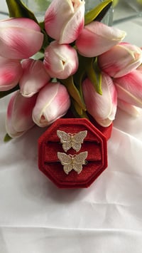 Pink butterfly ring