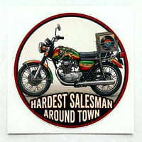 "Hardest Salesman Around Town" 3.5" Round Vinyl Sticker