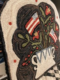 Image 3 of Blessed Nation Primitive Punch Needle Decorative Folk Art Mat/Mini Rug~~