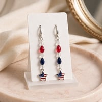 4TH OF JULY EARRINGS WITH STAR DANGLE