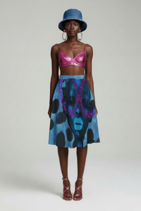Image 1 of DENIM SPOT GRAFITI SKIRT