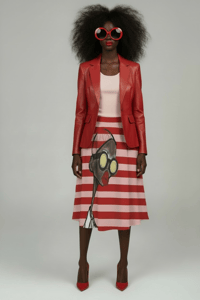 Image 1 of CANDY STRIPER GRAFITI SKIRT