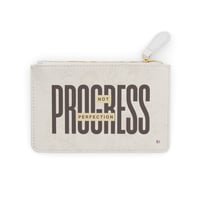 Image 1 of Mini Clutch Bag — “Progress Not Perfection” Sunflower Zip Pouch