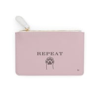 Image 2 of Mini Clutch Bag — 'Sleep Coffee Pet Cat' Pink Cat Paw Zip Pouch