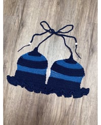 Image 1 of Blue Dream Crochet Ruffle Top