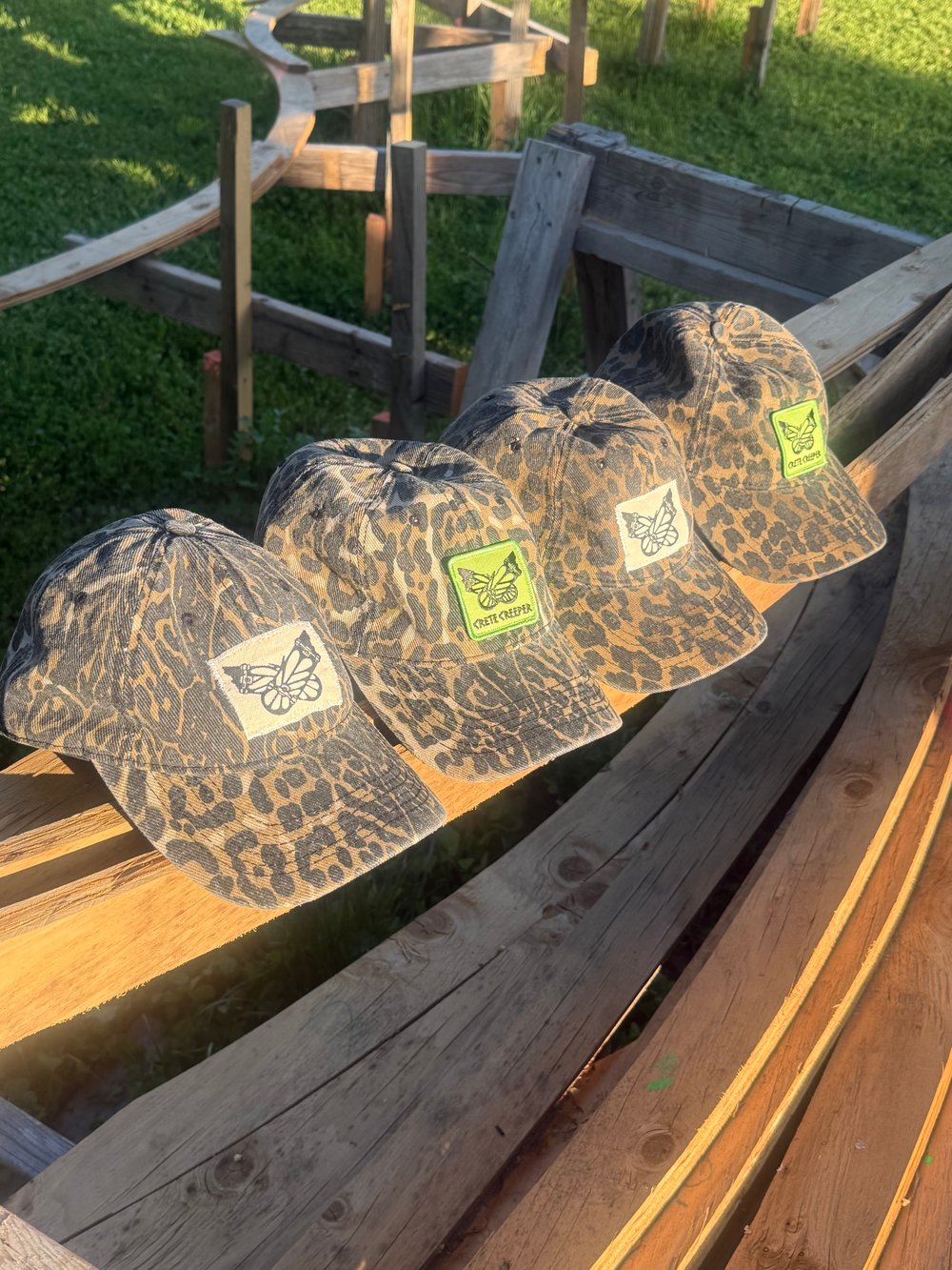 Image of Animal Print Dad Hat - Green Patch