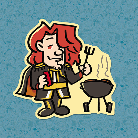 Image of Arvis Just Wants to Grill Sticker