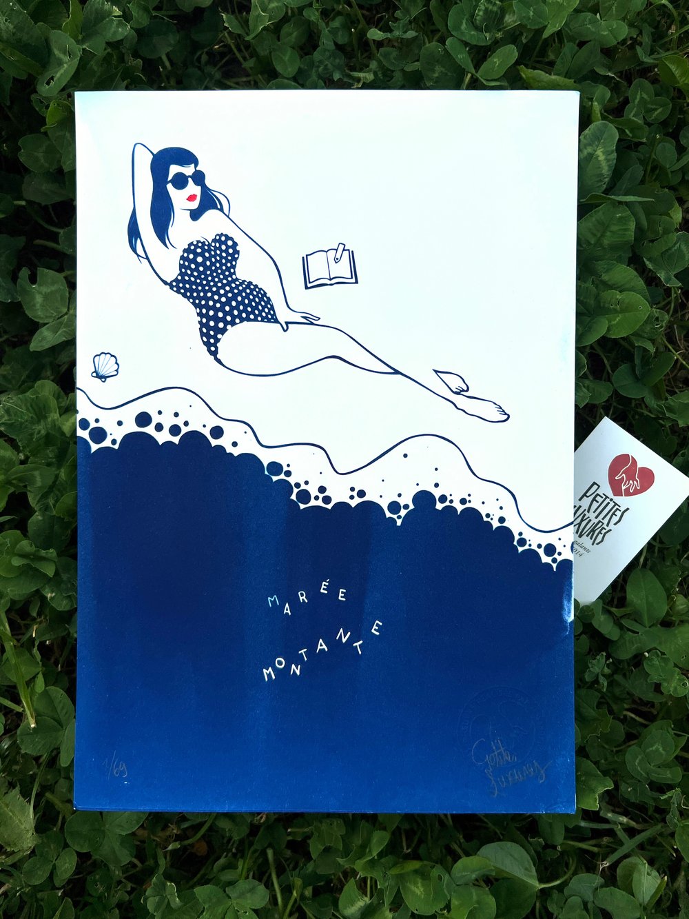 Image of « Marée montante » cyanotype + handmade watercolor