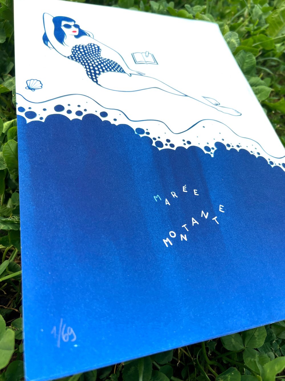 Image of « Marée montante » cyanotype + handmade watercolor
