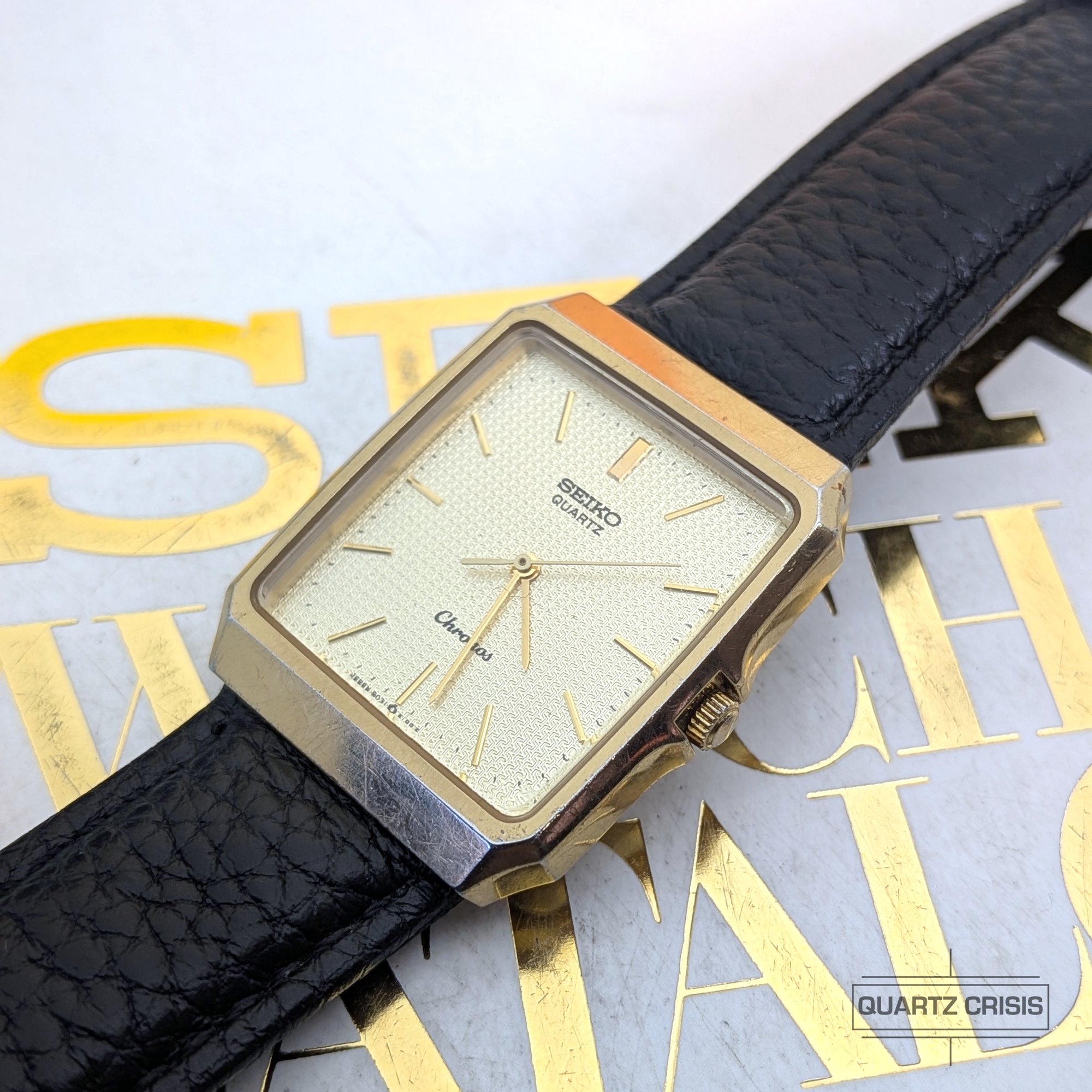1985 Seiko Chronos Quartz 'Tank' Gold Dress Watch (9021-5220) | Quartz Crisis Timepieces 1985 Seiko Chronos Quartz 'Tank' Gold Dress Watch (9021-5220) | Quartz Crisis Timepieces