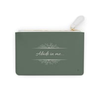 Image 1 of Mini Clutch Bag — "Abide in me... and I in you" Floral Script Wristlet
