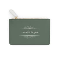 Image 2 of Mini Clutch Bag — "Abide in me... and I in you" Floral Script Wristlet