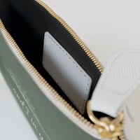 Image 3 of Mini Clutch Bag — "Abide in me... and I in you" Floral Script Wristlet