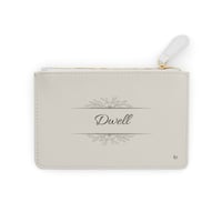 Image 1 of Mini Clutch Bag — Elegant "Dwell in Safety" Zip Pouch, Neutral Floral Accent