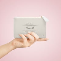 Image 4 of Mini Clutch Bag — Elegant "Dwell in Safety" Zip Pouch, Neutral Floral Accent