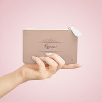 Image 4 of Mini Clutch Bag — "Renew Your Mind" Inspirational Zip Pouch, Neutral Floral Accent