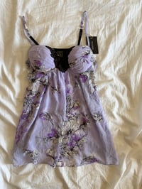 Image 5 of Vintage Y2K floral lilac floaty babydoll cami 