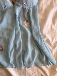 Image 4 of Vintage 1990s rare baby blue embroidered babydoll cami 